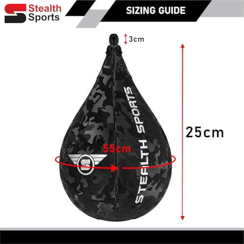 Speed Ball Boxing – MMA Speed Bag & Hanging Swivel Kit for Boxing Training – Punching Bag for Muay Thai, Kickboxing, Martial Arts, Reflex and Speed Training Striking Bag - color: Camo