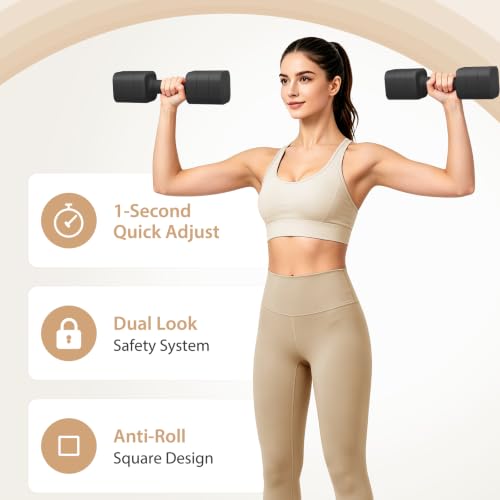 Adjustable Dumbbell Set of 2, 2.2-20LB Adjustable Weight Set, 3 in 1 Free Weights Dumbbells Set for women men at home, 2.2lb, 3.6lb, 5lb,10lb, 20lb, for Home, Office, Gym Exercise Training, Anti-slip Handle - color: Black, size: 20LB(10LB Pair)