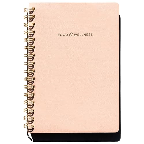 Kunitsa Co. Food and Exercise Journal for Women - Track Meals, Nutrition, and Weight Loss, 90 Days, Pink, 8.5 x 6 Inches - color: pink