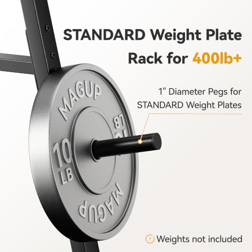 Weight Plate Rack 400LBs, Weight Tree Holder for Home Gym, Barbell & Bumper - size: for Standard Weight Plate