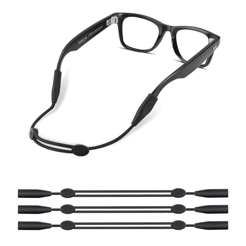 Glasses Strap for Ray-Ban Meta and Wide Frame Glasses –Adjustable Sunglasses Straps Cords for Men Women kids-Eye Glasses Holders Around Neck, Eyewear String Lanyard Retainer(3pcs 14in Black) - color: 3pcs Black