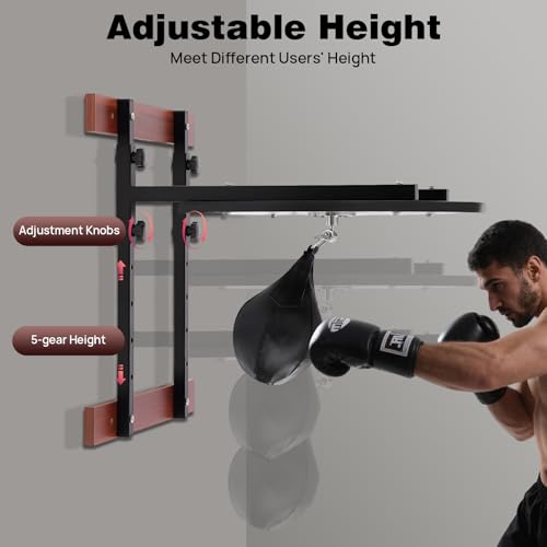 Wall Mounted Boxing Platform Kit, 360° Flexible Swivel Speed Bag Adjustable 5-Position Height Punching Bag Platform Heavy Duty Boxing Training Equipment for Gyms Boxing Gyms Martial Arts - size: 25.12"