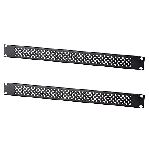 RIVECO 1U Vented Blank Panels for Rack & Cabinets Front Cover Panel 19-Inch Server & Network Rack Mount 2 PCS Black - size: 1U