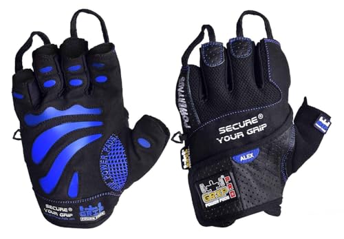 Gym Gloves Protect Your Hands & Improve Your Grip Weightlifting Grips - color: Blue, size: Small