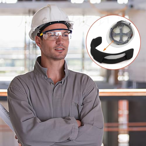 10Pcs Hard Hat Sweatband Washable Cotton Hardhat Liner Reusable Hardhat Accessories Air Cushion Sweatband - color: Black 10pcs