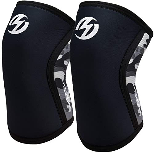 Knee Sleeves (1 Pair), 7mm Neoprene Compression Knee Braces, Great Support for Cross Training, Weightlifting, Powerlifting, Squats, Basketball and More - color: Black, size: Medium