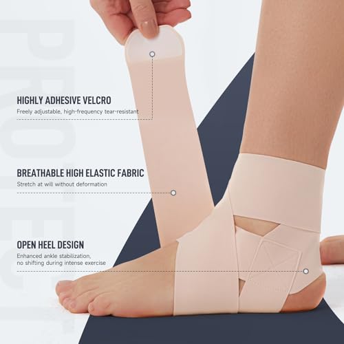 Ultra Thin Ankle Wraps Ankle Brace for Men ＆ Women, Adjustable Ankle Straps for Arch, Sprained Foot, Tendinitis, Football, Basketball, Running（Misty Rose, Pack of 1） - color: Misty Rose, size: Pack of 1