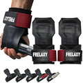 Frelaxy Lifting Wrist Straps, Rubber Weight Lifting Grips for Deadlifts | Non-slip rubber palm, Full palm protection, Neoprene wrist padding, Enhanced grip support, Pull ups rows lat pulldowns - color: Red
