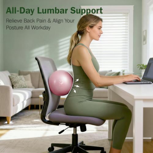 Slim Panda Pilates Ball, 9 Inch Small Exercise Ball, Anti Burst Mini Yoga Ball for Stability, Workout, Barre, Core Strength, Physical Therapy, Balance, Stretching - color: Light Pink