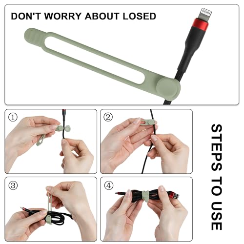 30Pcs Nearockle Silicone Cable Ties for Bundling Earphone, Phone Charger, Computer Cords, Reusable Cord Organizer Cable Management in Home,Office,Kitchen,School (6 Colors) - color: 30pcs-multicolor, size: 4.2 Inch