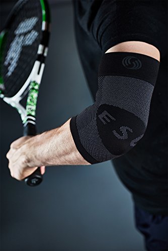 OS1st ES6 Elbow Compression Bracing Sleeve (One Sleeve) relieves Tennis or Golfer's Elbow, Cubital Tunnel Syndrome, Supports Damaged Tendons and Controls Forearm Pain (Medium, Tan) - color: Natural, size: Medium