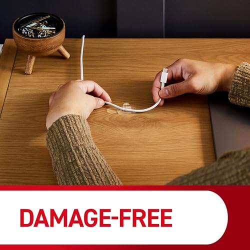 Command Round Cord Clips, Damage-Free Hanging Cable Clips, No Tools Wall Clips for Hanging Electrical Cables of Christmas Decorations, 13 Clear Cord Clips and 16 Command Strips - size: 13 Clips, 16 Strips