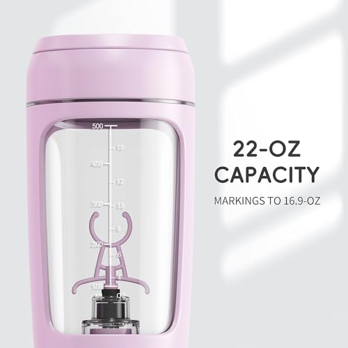 PROCHAIN Electric Protein Shaker Bottle, 22oz BPA-Free Tritan Mixer | USB Rechargeable, Shaker Cups for Protein Shakes, Portable Mixer, with Powder Storage Cup, for Gym, Workout, Sports Nutrition - color: Pink