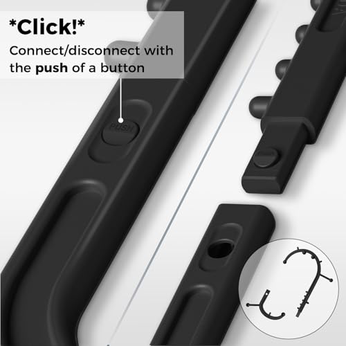 Detachable Trigger Point Massage Tool for Body Muscle Pain Relief | Button-Release Design, S/C, Massage Hook for Back, Neck & Shoulder, Pressure Point Therapy Tool for Deep Tissue Relief - color: Black, size: Medium