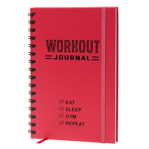 Hardcover Fitness Journal Workout Planner for Men & Women - A5 Sturdy Workout Log Book to Track Gym & Home Workouts - Blush Pink - color: Blush Pink, style: Fitness