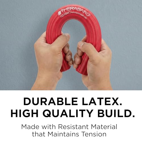 THERABAND FlexBar, Resistance Bars for Tennis Elbow & Grip Strength, Color-Coded Therapy Bars for Tendonitis & Golfer’s Elbow - color: Red/Green, size: 2 Pack