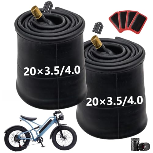 20x4.0 Fat Tubes 20x3.0/3.5 Fat Tire Tube 20x3.5/4.0 Bike Tube 20x4.0/4.5 Heavy Duty Tire Tubes for 20” Electric Bike Fat Beach Bike 2 Pack - size: 20x3.5/4.0