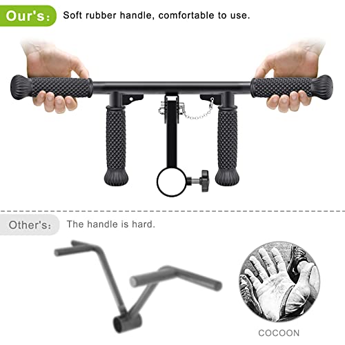 SELEWARE V Bar & T Bar Landmine Handle Attachment for 2" Barbell Bar, Solid Multi-Grip Landmine Handle T Row Attachment with Non-Slip Rubber Handle, Fits 2" Olympic Bars Strength Training Bars - color: Adjustable T Bar W/ Convex Rubber Handle