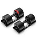 NUOBELL Adjustable Dumbbells 5-80 lbs: Replace 16 Sets, Ideal for Home Gym Weight Bench & Press - color: Total Black