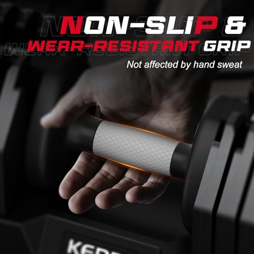 Keppi Adjustable Dumbbells Set-25lb/40lb/55lb/60lb, Anti-Slip Metal Fast Adjust Weight Handle, Exercise & Fitness for Full Body Workout - Adjustable Dumbbell Series - style: 60LB-Pair