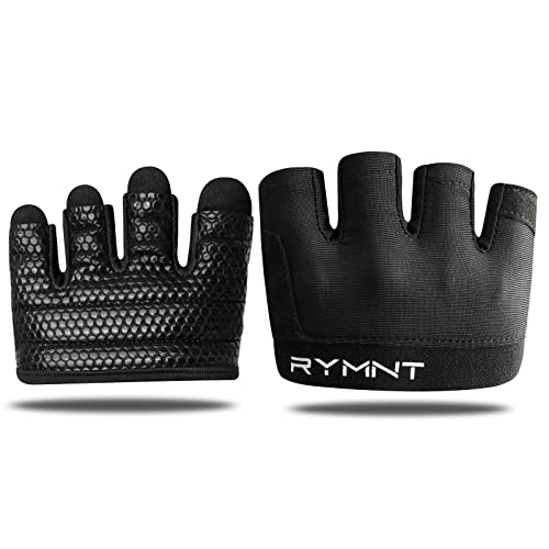 Minimal Workout Gloves for Women Men, Micro Fingerless Gym Gloves Grip Pads | Work Out Gloves for Kettlebells, Weight Lifting, Exercise, Pull Up, ,Cross Training, Silicone Grip Lifting Half Finger Gloves - color: 1-Black, size: Small