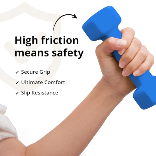 Portzon 8 Colors Options Compatible with Set of 2 Rubber Dumbbell Weight, 5-50 LB, Anti-Slip, Anti-roll, Hex Shape - color: Dark Blue, size: 12-Pound,Pair, style: Neoprene Dumbbells