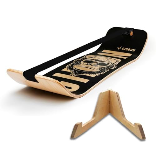 GIBBON SlackBoard, Balance Board Kids & Adults, Slackline Balance Trainer | 1 & 2 Line Options, Slack Board, Core Workout Equipment, Home Gym Training, Standing Desk Exercise, Yoga, Agility, Pilates - color: Caesar with Stand