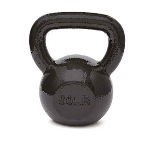 Amazon Basics Cast Iron Kettlebell for Strength Training, Textured Wide Handle, Black