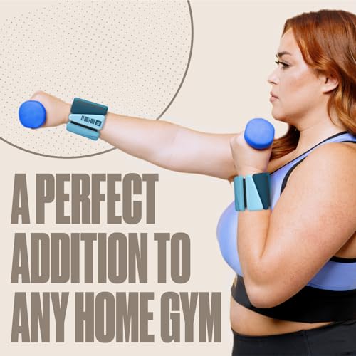 SPORTBIT Wrist and Ankle Weights for Women - Set of 2 (1lb Each) Wearable Ankle & Wrist Weights - Leg & Arm Bands, Silicone Weighted Bracelets for Workout, Walking, Running, Yoga, Pilates - color: Navy Blue