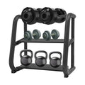 3-Tier Dumbbell Rack, 220.46LB Capacity Heavy-Duty Weight Plate Holder for Home Gym, Adjustable Barbell Rack with Sturdy Groove and Smooth Edge for Dumbbells, Kettlebells & Weight Plates (Rack Only)