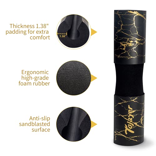Squat Pad Barbell Pad for Workout, Neck & Shoulder Protective Foam - color: Gold Marble