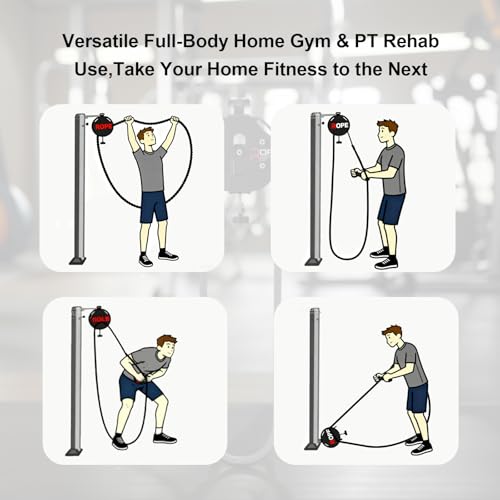 Endless Rope Trainer,Portable Cable Pulley System,Pulley Cable Machine System with Adjustable Resistance,Home Gym Equipment,for Grip,Arms,Back,Body Coordination Exercises