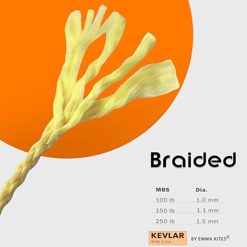 emma kites Kevlar Kite Line 1000Ft 250Lb Braided Kite String Abrasion Resistant Low Stretch Utility Cord for Outdoor Tactical Survival Hiking Camping - size: 250Lb_1000Ft | Braided