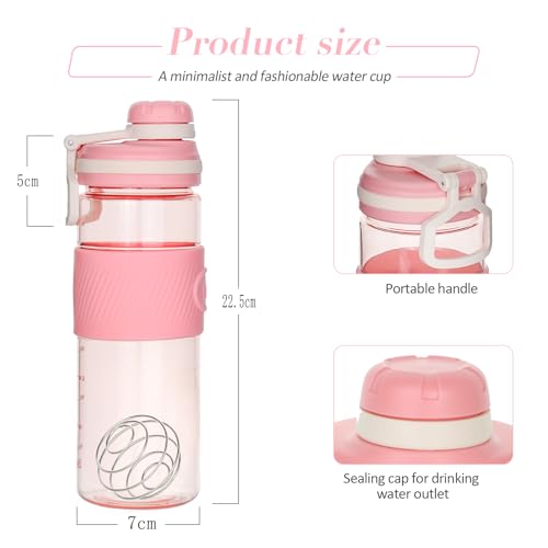 Shaker Bottle, Pink, 650ml/23oz - color: Pink