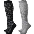 IRAMY Compression Socks Women Ankle Support Gradient Compression Wicking Moisture Knee High Socks 3 Packs - color: Black+grey-2 Packs, size: Medium