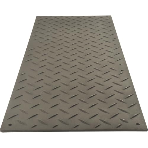 Checkers Ground Protection Mat, 1/2 in Thickness, High Density Polyethylene, Black AM38-1 Each - color: Black, size: 96"L x 36"W x 0.5"Th