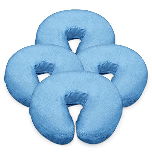 London Linens Premium Extra Thick 100% COTTON Flannel Massage Face Cradle Cover, Includes 4pcs (4, Baby Blue) - color: Baby Blue, size: 4