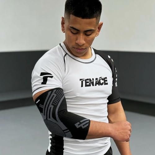 Tenace Jiu Jitsu Elbow Brace, Grappling - Compression Elbow Protection and Padded MMA, BJJ, Muay Thai, Judo - High Durability and Performance Unisex - size: X-Large