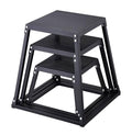 Plyometric Jump Boxes 12/18/24 Inch Set, Plyo Box for Fitness, Agility Training, Step Up Platform - Home Gym Conditioning, Strength Workouts - Black