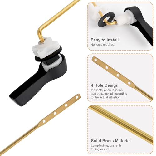 Hibbent Universal Metal Front Mount Toilet Handle Replacement Kit | Oil Rubbed Bronze Solid Brass Toilet Flush Tank Lever, Stainless Steel Flapper Chains for Most Toilet Tanks - color: Oil Rubbed Bronze, style: Upgraded Front Mount