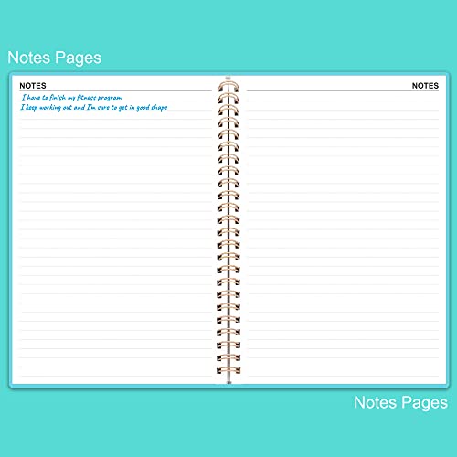 Fitness Planner for Women & Men - A5 Workout Log Book/Exercise Log to Track Weight Loss, Gym, Bodybuilding Progress - Daily Health & Wellness Journal, 5.8X8.25 In Workout Book - style: Teal