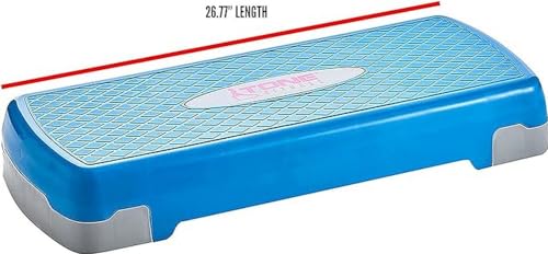 Tone Fitness Compact Aerobic Step Platform | Exercise Step - style: Medium Blue/Gray