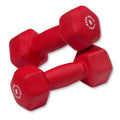 Body-Solid Tools Neoprene Dumbbell for Weight and Aerobic Strength Training, Pilates & Physical Therapy, Hand Weights for Men and Women, Commercial and Home Gym Free Weights Hex End Dumbbells - color: 6lbs.Red