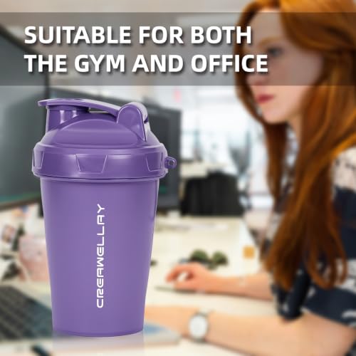 2 Pack Shaker Bottles for Protein Mixes, 17 oz Small Protein Shaker Bottle with Handle, Gym Shaker Cups with Blending Ball for Pre Workout, BPA-Free & Dishwasher Safe (Black, Purple) - color: Black,Purple