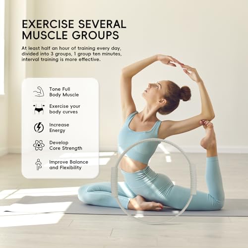 Yoga Pilates Resistance Ring for Leg and Butt Training, Portable Exercise Equipment with Anti-Slip Silicone, Home and Office Workouts, Postpartum Toning - color: Yellow