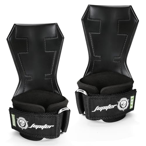 Weight Lifting Straps (Pair) JUPITER Non-Slip Wrist Support for Deadlifts & Powerlifting - color: Black, size: M
