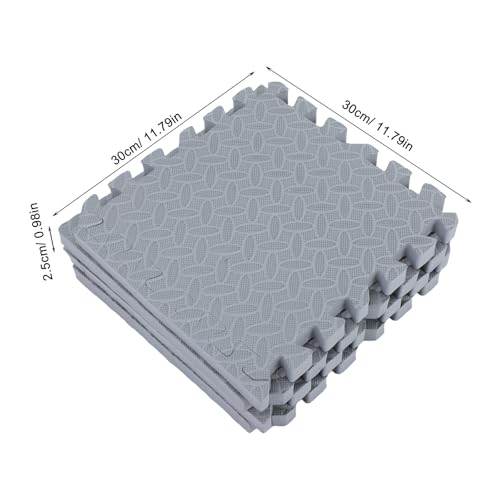 NUOBESTY 4pcs High-Density Foam Interlocking Floor Mats Soft Protective Exercise Tiles with Noise Reduction and Anti Vibration Features for Home and Gym Equipment Use