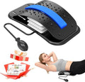 Back Stretcher for Lower Back Pain Relief, Adjustable Lumbar Traction Device, Ergonomic Spine Board with Acupressure Points, Back Massager for Spinal Decompression and Scoliosis - color: Black
