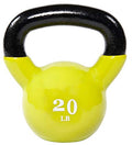 Fitvids All-Purpose Color Vinyl Coated Kettlebell, 5-50 Pounds, Yellow