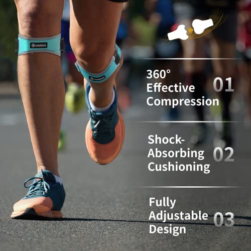 CAMBIVO 2 Pack Patella Tendon Knee Straps, Knee Brace for Women & Men with Extra Straps, Patella Bands for Pain Relief, Osgood Schlatter, Jumper’s Knee, Tendonitis, Running, Basketball, Volleyball - color: Lake Blue